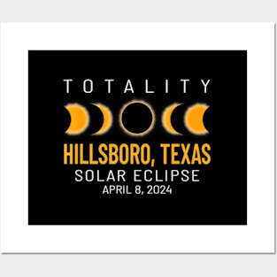 Total Solar Eclipse 2024 Hillsboro Texas Posters and Art